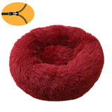 Removable Donut Dog Bed Plush Pet Kennel Round Cat Bed Winter Warm Sleeping Beds Lounger House for Medium Large Dogs Washable
