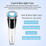 Ultrasonic Hot Cold Iontophoresis Face Lifting Massage LED Photon EMS Facial Microcurrent Skin Rejuvenation Machine Beauty Care