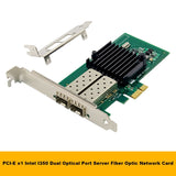 NHI350AM2 PCI-E X1 Dual-Port Gigabit Network Card I350-F2 Fiber Optic Network Card Green