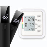 Automatic Blood Pressure Monitor Digital Infrared Thermometer Arm Tensiometer Sphygmomanometer Home Health Care Equipment White