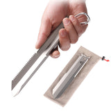 Titanium Garden Hand Serrated Shovel Outdoor Camping Hiking Backpacking Trowel with Clip