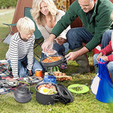 Portable Camping Cookware  Aluminum Travelling Hiking Picnic BBQ Tableware Set Outdoor Cooking Equipment Tableware Utensils