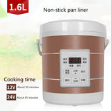 12V 24V Mini Rice Cooker Car Truck Soup Porridge Cooking Machine Food Steamer Electric Heating Lunch Box Meal Heater Warmer