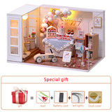 Diy Miniature Dollhouse Kit Doll House Furniture Handmade Model Room Box Toys For Children Christmas Gift Wooden House For Adult