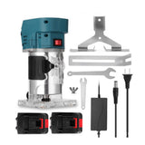 30,000 RPM 1800W Cordless Electric Brushless Motor Trimming Machine 1/4'' Woodworking Wood Router + Battery 88VF