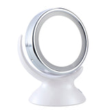 Adjustable 5X Magnification Lighted LED Makeup Mirror Bathroom Vanity Mirror 360 Degree Swivel Double-sided Table Mirror (White)