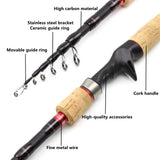 2.1m 2.4m 2.7m Casting Rod carbon telescopic lure rod wooden handle pole Fishing Tackle trout rods  Lure Weight 7-28g pesca