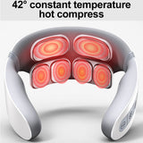 6 Heads Neck Massager 18 Levels TENS Electric Impulse 42℃ Heating Intelligent Massager Relaxation Machine Relief Pain Massage