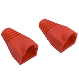 100 Pcs RJ45 Jacket Crystal Head Jacket Plastic Protective Cover Ethernet Network Cable Connector Cover(Red)