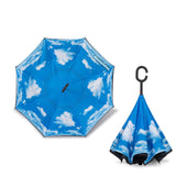 2021 Folding Long Shank Double Layer Inverted Umbrella Windproof Reverse C-Hook male golf umbrella reverse Umbrellas For Women