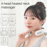 Neck Massager Heat Micro Electric Massager Shoulder Pain Relief Relax Muscles 4 Heads Vibrator Heated Intelligent Massager