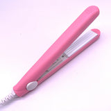 Portable Hair culer A mini hair iron pink corrugated plate electric curling  curl modelling tools