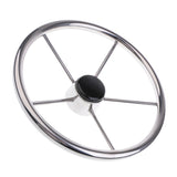 Boat Stainless Steel 13-1/2'' Steering Wheel 5 Spoke 25 Degree Marine Yacht