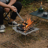 Camping Wood Burner Firewood Rack Campfire Grill with Carrying Bag for Indoor Outdoor Picnic BBQ Camping Backpacking Fishing