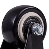 1.5 Inch Dia Heavy Duty 200KG Black Polyurethane Swivel Castor Wheels Trolley Furniture Caster Pack of 4