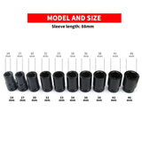 10Pcs 1 Inch Impact Sockets Set Cr-Mo Material 88mm Length 25mm Square Hole Pneumatic Sleeve 24 27 30 32 33 34 36 38 41 46mm