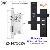 RAYKUBE Wifi Electronic Door Lock With Tuya APP Remotely / Biometric Fingerprint Smart Card Password Key Unlock FG5 Plus