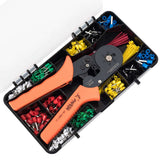 Paron Crimping Tool Kit Crimper Plier Hexagonal Tube Terminal Crimper with 850Pcs Terminals Cable Lugs Assortment Kit
