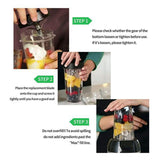 For Ninja Replacement Parts 7 Fins Extractor Blades and 24OZ Ninja Blender Cup with Sealing Lid,for Nutri Ninja Auto IQ