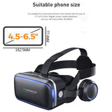 For Shinecon 6.0 3D Cardboard Helmet Virtual Reality VR Glasses Headset Stereo VR Glasses for 4.5-6.5" Mobile Phone Video Game