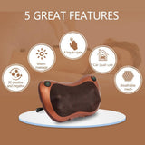 US Plug 8 Head Vehicle-mounted Shoulder Neck Waist Back Cervical Massager Whole Body Heating Shiatsu kneading Massage Pillow