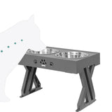 Adjustable Raised Pet Bowls Lifting Dog Bowl Adjustable Height Pet Feeder With 2 Stainless Steel Bowl Pet Supplies