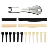 Guitar Strap with 3 Pick Holders Soft Cotton Strap (Black) with Guitar Bridge Pins Puller Pulling Remover Extractor Too