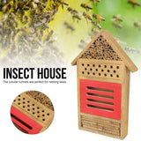 Insect House Natural Wooden Bee Hotel Garden Decoration Nests Box for Ladybugs Lacewings Butterfly