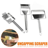 Stainless Steel Double/Single-Tooth Cutting Honey Fork Scraping Honey Spatula Scraper Beehive Nest Beekeeping Tool,3 Pcs