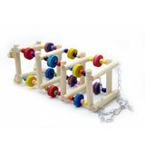 Parrots Toys Bird Swing Exercise Climbing Hanging Ladder Bridge Wooden Rainbow Pet Parrot Macaw Hammock Bird Toy With Bells