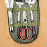 8pcs Camp Kitchen Cooking Utensil Set Travel Organizer Grill Accessories Portable Compact Gear for BBQ Camping Hiking ALS88