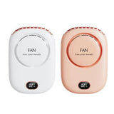 Lazy Neck Fan USB Charging Mini Digital Display Neck Hanging Fan Leafless Fan Desktop Small Fan Large Wind Fan 3 Wind Speed