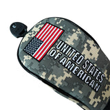 Golf Wood Cover American Flag Camouflage For Driver Fairway Hybrid Nylon Waterproof Protector Set Golf Club Covers Number Tag