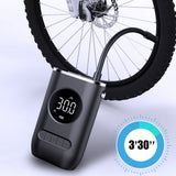Air Compressor Rechargeable Tire Inflator 150PSI Cordless Electric Air Pump with LED Light Auto-Off Function for Bicycle Tires