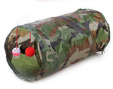Foldable Pet Cat Toy Tunnel ring paper two-way tunnel with hanging two balls for cat Kitten playing Funny drill bucket 8 colors