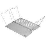 Outdoor Titanium BBQ Grill Net with Folding Legs Camping Barbecue Grill Net for Camping Picnic Food Barbecue Desk