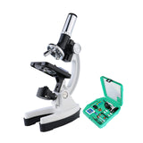 Microscope Set with Accessories Kit 100X-1200X Children Kids Students All-Metal Microscope Biology Biological Scientific Lab