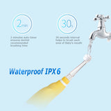 Seago SG-902 Green/Yellow child baby sonic electric toothbrush intelligent vibration with LED light and smart reminder for baby