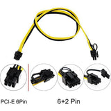 10Pcs 100Cm 6 Pin PCI-E To 8 Pin(6+2) PCI-E (Male To Male) GPU Power Cable For Image Cards Mining Server Breakout Board