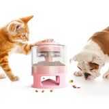 Dog Food Dispenser Container Toy with Button Dog Food Feeder Treat Dispensing Toys Slow Feeder Fun Feeding Pet Toys Food Feeder
