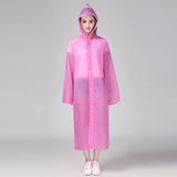 Fashion EVA Women Raincoat Thickened Waterproof Rain Coat Women Clear Transparent Camping Waterproof Rainwear Suit