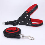 Dog harness collar dog leash Strong nylon Reflective for small meduim big dog vest bling rhinestone harness pet dog accessories