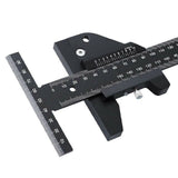 Gauging Tools Multifunctional Woodworking T Shape Ruler Carpenter Measuring Marking Tool 232x100mm Aluminum Alloy Black