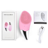 Electric Silicone Facial Cleansing Brush Waterproof Pore Deep Cleaning Skincare Massager Blackhead Remover Face Washing Brush