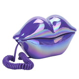 Creative Lips Telephone Electroplate Desktop Landline Phone for Home Office Hotel Decoration Lip Shaped Phones Mouth Telephone