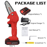 1080W 4Inch 88VF Mini Electric Chain Saw with Upgraded Battery Rechargeable Woodworking Pruning One-handed Saw Garden Tool