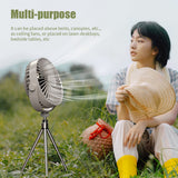 Tripod Air Cooling Fan Rechargeable Portable Cooler Fan 3 Gear Adjustable Low Noise Home Appliances for Summer Picnic BBQ