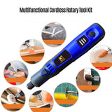Cordless Rotary Tool Kit Mini Electric Grinder 3 Levels Adjustable Speed Built-in Rechargeable Battery with 24pcs Accessories