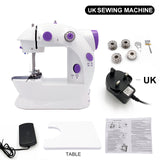 Sewing Machine Mini Portable Household Night Light Foot Pedal Straight Line Hand Table Two Thread Kit Electric