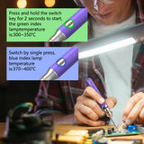 330~400℃ 8W Portable Cordless Mini Electric Soldering Iron Temperature Adjustable Soldering Iron Household DIY Welding Tool Set